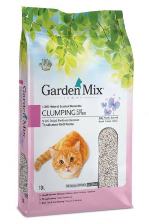 Gardenmix Bebek Pudralı Bentonit İnce Taneli Kedi Kumu 10 LtLt