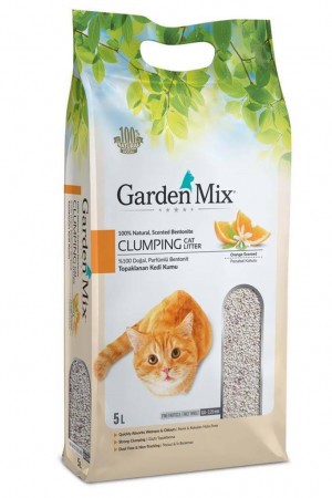 Gardenmix Portakal Kokulu Bentonit İnce Taneli Kedi Kumu 5 Lt