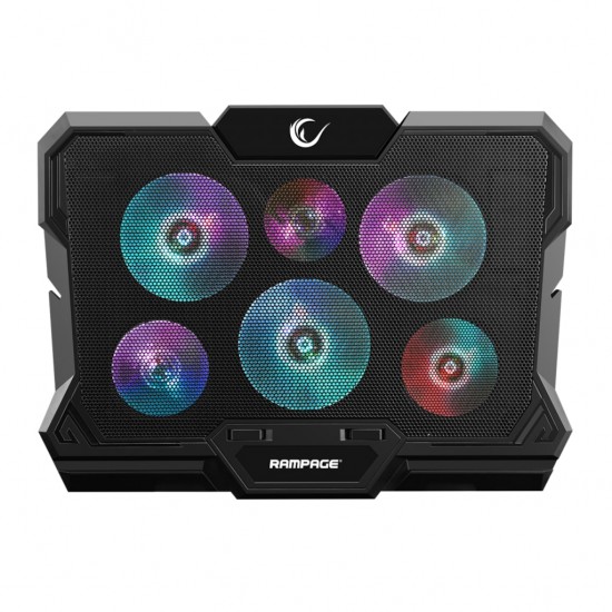 Rampage AD-RC10 X-GUST 6 Fanlı Rainbow Işıklandırmalı Stand Notebook Soğutucu