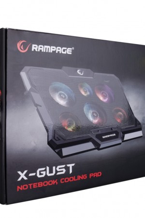 Rampage AD-RC10 X-GUST 6 Fanlı Rainbow Işıklandırmalı Stand Notebook Soğutucu