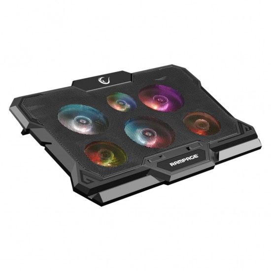Rampage AD-RC10 X-GUST 6 Fanlı Rainbow Işıklandırmalı Stand Notebook Soğutucu